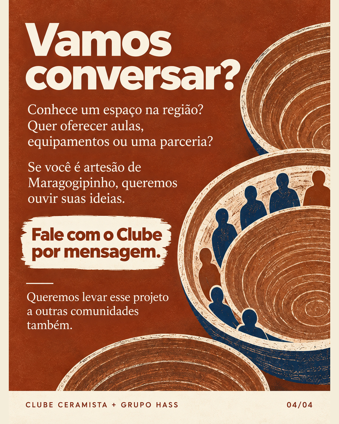 Conhece um espaço ou quer colaborar com aulas, equipamentos ou uma parceria? Fale com o Clube.